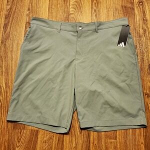 Adidas Golf Shorts Men 38 Silver Green Ripstop Lightweight Casual Activewear